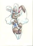  anthro bunnysuit butt fake_ears female leotard lopunny mon311 nintendo pok&eacute;mon red_eyes solo video_games wide_hips 