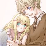  1girl aldnoah.zero asseylum_vers_allusia blonde_hair blue_eyes blush green_eyes nana_(t-a-f) silver_hair slaine_troyard younger 