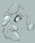  anthro anthrofied balls equine fan_character fellatio forced forced_oral grey_background half-closed_eyes horse human interspecies mammal monochrome my_little_pony neck_bulge open_mouth oral penis plain_background pony rape sex swordkirby tears tongue tongue_out vein 