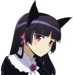  animal_ears black_hair gokou_ruri gothic_lolita lolita_fashion long_hair mole mole_under_eye ore_no_imouto_ga_konna_ni_kawaii_wake_ga_nai portrait red_eyes ribbon solo tom_(drpow) 