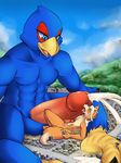  avian bird canine cum cumshot falco_lombardi fox_mccloud macro male male/male mammal nabesiki nintendo orgasm penis star_fox video_games 