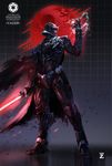  adapted_costume cape cyborg darth_vader death_star electricity energy_sword full_body helmet highres lightsaber solo star_wars sword weapon youzi_(majaja281278) 