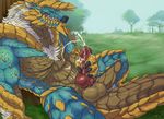  abs anthro anthrofied balls biceps capcom cum erection explicital fur knot male manly masturbation monster_hunter muscles nude on_ground orgasm outside pecs penis sharp_teeth sitting smile solo spread_legs spreading teeth tuft video_games wyvern zinogre 
