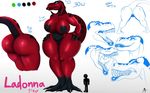  2015 anthro anus areola big_breasts breasts butt dinosaur erect_nipples female huge_breasts human ladonna male mammal mrmadhead nipples pussy size_difference teeth tyrannosaurus_rex 