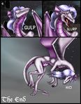  2004 anthro blue_hair claws comic dragon english_text eyes_closed female flying hair half-closed_eyes long_hair markie night nude open_mouth purple_scales red_eyes scalie slit_pupils solo star swallowing text toe_claws tongue vore wings 