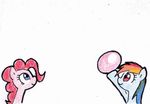  2015 animated blue_eyes blue_fur conbudou earth_pony equine female friendship_is_magic fur hair horse mammal multicolored_hair my_little_pony pegasus pink_fur pink_hair pink_tail pinkie_pie_(mlp) plain_background pony rainbow_dash_(mlp) rainbow_hair rainbow_tail red_eyes traditional_media_(artwork) wings 