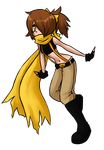  2015 alpha_channel brown_hair clothed clothing female fingerless_gloves gloves gym_leader hair hair_over_eyes human kerothestrange mammal nintendo orange_eyes pink_skin pok&eacute;mon ponytail solo video_games 