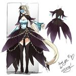 absurdly_long_hair black_legwear blonde_hair blue_eyes breasts bug butterfly butterfly_eyepatch character_request character_sheet choker cleavage cloud_kingdom detached_sleeves eyepatch full_body insect large_breasts long_hair multiple_views original pas_(paxiti) showgirl_skirt thighhighs turnaround twintails very_long_hair 
