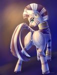  2015 anus butt cutie_mark ear_piercing equine female feral friendship_is_magic hair half-closed_eyes hi_res hooves looking_at_viewer looking_back mammal my_little_pony piercing pussy rear_view smile solo stripes teats viwrastupr zebra zecora_(mlp) 