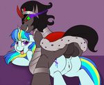  2015 anal anal_penetration animal_genitalia anus balls equine erection fan_character female feral friendship_is_magic horn horsecock king_sombra_(mlp) male mammal meggchan my_little_pony penetration penis pussy sex unicorn 