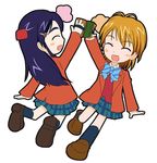  chibi futari_wa_precure futari_wa_pretty_cure high_five misumi_nagisa precure pretty_cure school_uniform yukishiro_honoka 