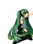  green_hair hatsune_miku highres long_hair solo thighhighs tsuchiya_akira twintails very_long_hair vocaloid zettai_ryouiki 