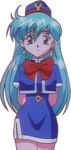  blue_hair long_hair miniskirt skirt stewardess tenjouin_katsura yat_anshin_uchuu_ryokou 