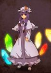  bad_id bad_pixiv_id book braid crystal fuurin_(omaemona) glowing hat long_hair patchouli_knowledge purple_eyes purple_hair ribbon solo touhou 