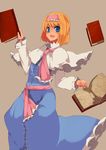  alice_margatroid bad_id bad_pixiv_id blonde_hair blue_eyes book fuurin_(omaemona) hairband ribbon short_hair solo touhou 