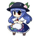  :&lt; bad_id bad_pixiv_id blue_hair chibi crossed_arms full_body highres hinanawi_tenshi long_hair short_sleeves solo touhou transparent_background yuasan 