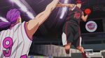  2boys animated animated_gif kuroko_no_basuke lowres multiple_boys purple_hair red_hair sportswear 