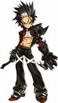  armor black_armor black_hair black_pants claws elsword expressionless full_body gloves male_focus mechanical_arm multicolored_hair official_art over_taker_(elsword) pants raven_(elsword) ress scar shirtless shoes solo spiked_hair standing streaked_hair sword two-tone_hair weapon white_background white_hair yellow_eyes 