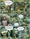  2011 amphibian anthro breasts clothed clothing comic dialogue english_text female frog group hair human male mammal markie size_difference speech_bubble text 