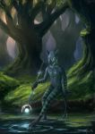  anthro day detailed_background digital_media_(artwork) forest mammal noquelle outside solo tree water 