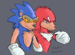  eyewear knuckles_the_echidna misterhinotori sonic_(series) sonic_the_hedgehog sunglasses traditional_media_(artwork) video_games 