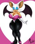  anthro bat big_breasts breasts cleavage clothed clothing female huge_breasts mammal mrmadhead rouge_the_bat solo sonic_(series) thick_thighs voluptuous wide_hips wings 