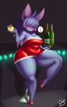  &lt;3 2014 ? alcohol anthro anthrofied bat beverage big_breasts big_ears blue_hair blush breasts buxbi champagne chubby clothing drunk hair high_heels mammal nintendo pok&eacute;mon pussy sitting skirt solo thick_thighs upskirt video_games wide_hips wine_glass zubat 