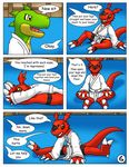  comic digimon dragon guilmon invalid_color karate reptile scalie text 