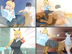  1girl against_glass ahegao animal_ears anus ass ass_grab blonde_hair breast_press breasts breasts_on_glass censored centaur collage doggystyle faceless faceless_male fucked_silly grabbing_another's_ass green_eyes groping haruharu55 hetero highres horse_ears large_breasts long_hair monster_girl mosaic_censoring nipples original ribbed_sweater sex shirt shirt_lift skirt sweater tail tail_grab vaginal x-ray 
