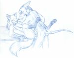  anal anthro anubian_jackal anubis balls butt canine deity duo egyptian erection eyes_closed fox fur girly jackal lying male male/male mammal nduli nude on_back penetration penis plain_background sex sketch standing white_background 