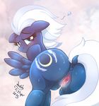  2015 anus blush equine female feral friendship_is_magic joakaha mammal my_little_pony night_glider_(mlp) pegasus pussy solo wet_pussy wings 