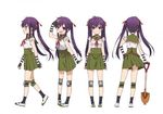  1girl character_request ebisuzawa_kurumi gakkou_gurashi! official_art purple_hair shovel twintails 