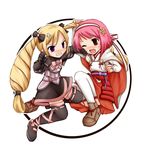  2girls angry armor blonde_hair character_request elise_(fire_emblem_if) female fire_emblem fire_emblem_if long_hair multiple_girls nintendo pink_hair purple_eyes red_eyes sakura_(fire_emblem_if) short_hair tenmaru twintails 