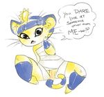  animal_crossing ankha anus bandage cat english_text feline female fur hair mammal muura nintendo open_mouth presenting pussy solo spread_legs spreading stripes text video_games whiskers yellow_fur 