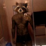 abs anthro anthrofied cellphone clothing edit guardians_of_the_galaxy iphone male mammal oystercatcher7 phone photo_manipulation photomorph raccoon rocket_raccoon selfie underwear 