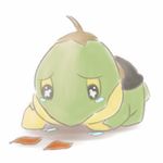  alpacapala ambiguous_gender black_eyes crying flora_fauna leaf nintendo plain_background plant pok&eacute;mon reptile sad scalie solo tears turtle turtwig video_games yellow_sclera 