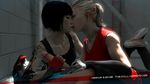  2girls 3d animated animated_gif bisexual black_hair blonde_hair eyes_closed facial_tattoo faith_connors handjob kiss mirror&#039;s_edge mirror's_edge multiple_girls penis ponytail sneakers tank_top tattoo teamwork the_doll_warehouse uncensored 