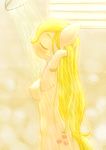  2015 anthro anthrofied applejack_(mlp) band-aid bandage blonde_hair earth_pony equine female freckles friendship_is_magic hair horse inside mammal mesperal my_little_pony pony shower solo water 