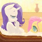  2014 anthro anthrofied breasts duo equine female fluttershy_(mlp) friendship_is_magic hair horn horse inside mammal mesperal my_little_pony nude pink_hair pony purple_hair rarity_(mlp) unicorn 