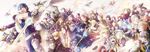  6+girls animal_ears armor azur_(fire_emblem) black_hair blonde_hair blue_eyes blue_hair book bow_(weapon) braid bredy_(fire_emblem) brown_eyes brown_hair bunny_ears callum_(fire_emblem) cape chambray chiki circlet closed_eyes crying crying_with_eyes_open cynthia_(fire_emblem) degel donny_(fire_emblem) dragon drawing_bow dual_persona eudes_(fire_emblem) everyone falchion_(fire_emblem) fighting_stance fire_emblem fire_emblem:_kakusei flying frederik_(fire_emblem) gaia_(fire_emblem) glasses gloves glowing glowing_sword glowing_weapon green_eyes green_hair grego group_picture group_profile hairband hat headband henry_(fire_emblem) highres holding holding_book holding_spear holding_staff holding_sword holding_weapon hood hood_up hooded_robe horseback_riding jerome_(fire_emblem) krom laurent lineup liz_(fire_emblem) long_hair long_sleeves lucina male_my_unit_(fire_emblem:_kakusei) mamkute mariabel_(fire_emblem) minerva_(fire_emblem:_kakusei) miriel_(fire_emblem) moppect multiple_boys multiple_girls my_unit_(fire_emblem:_kakusei) nn_(fire_emblem) noire_(fire_emblem) nono_(fire_emblem) olivia_(fire_emblem) orange_hair pegasus_knight pink_hair pointy_ears polearm ponytail pot pot_on_head profile red_eyes red_hair richt_(fire_emblem) riding ronku selena_(fire_emblem) serge_(fire_emblem) shirt short_hair short_twintails sleeveless sleeveless_shirt smile soiree solt_(fire_emblem) spear staff sumia sword tears tharja tiamo tiara time_paradox twin_braids twintails velvet_(fire_emblem) viole_(fire_emblem) weapon white_hair witch_hat wyck wyvern 