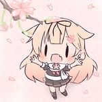  :d black_legwear black_ribbon black_serafuku black_skirt blonde_hair cherry_blossoms chibi fang hair_flaps hair_ribbon kantai_collection long_hair momoniku_(taretare-13) neckerchief open_mouth pleated_skirt red_neckwear remodel_(kantai_collection) ribbon scarf school_uniform serafuku short_sleeves skirt smile solo white_scarf yuudachi_(kantai_collection) |_| 