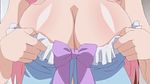  animated animated_gif ass bouncing_breasts breasts cleavage dressing esumi_mei head_out_of_frame large_breasts namaiki_~kissuisou_e_youkoso!~ ribbon thong 