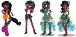  black_hair brown_eyes browned dark-skinned_female dark_skin dress ebony equestria_girls hand_on_hip legs long_dress my_little_pony short_shorts shorts sunset_shimmer thighs very_dark_skin 