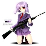  animal_ears blazer bunny_ears gun jacket kneeling m-21 purple_hair red_eyes reisen rifle sniper_rifle solo touhou tsubasa_(abchipika) weapon 