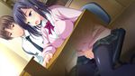  1boy 1girl blue_eyes blush brown_hair character_request grey_eyes kanojo_to_no_gakuen_seikatsu_wo_hakai_suru,_ittsuu_no_tegami masturbation purple_hair tagme 