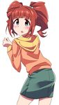  blue_eyes commentary idolmaster idolmaster_(classic) open_mouth orange_hair solo takatsuki_yayoi twintails wagashi928 