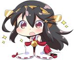  chibi hair_ornament hairclip haruna_(kantai_collection) headgear kantai_collection long_hair simple_background solo tsukko_(3ki2ne10) twitter_username white_background 