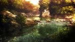  animated_gif fate/stay_night fate_(series) nature no_humans reflection river riverbank rock scenery tree 