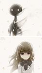  cherry_blossoms deemo deemo_(character) dissolving girl_(deemo) hand_on_own_chest head_tilt looking_at_viewer smile tears zhandou_greymon 