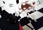  bad_id bad_pixiv_id battle chessboard crown deemo deemo_(character) dress fencing friction_(deemo) girl_(deemo) hat serious song_name white_legwear yeonie 